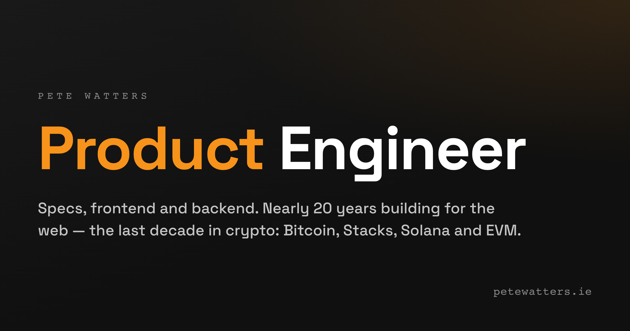 petewatters.ie — this portfolio site